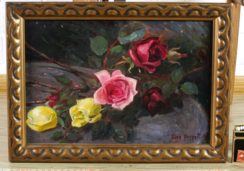 Else Pappert Nau Ölgemälde antik Stillleben Blumen 